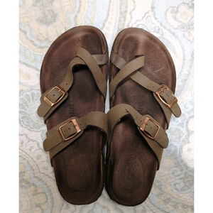 Birkenstock Women's Mayari Brown Sandals with Clasps Size 8M EUR 39